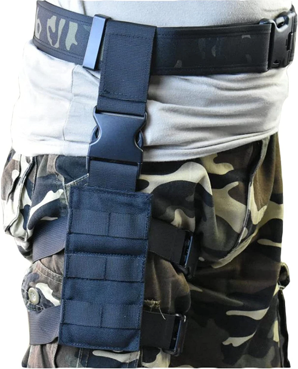 Plataforma Molle de nailon para pierna, funda táctica para pierna, adaptador de Panel para caza militar, juego de guerra de combate Airsoft - imagen 4