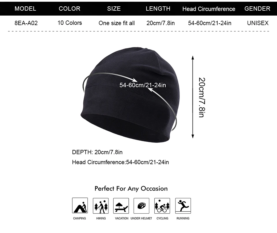 Gorro Térmico JIUSUYI - Detalle de elasticidad