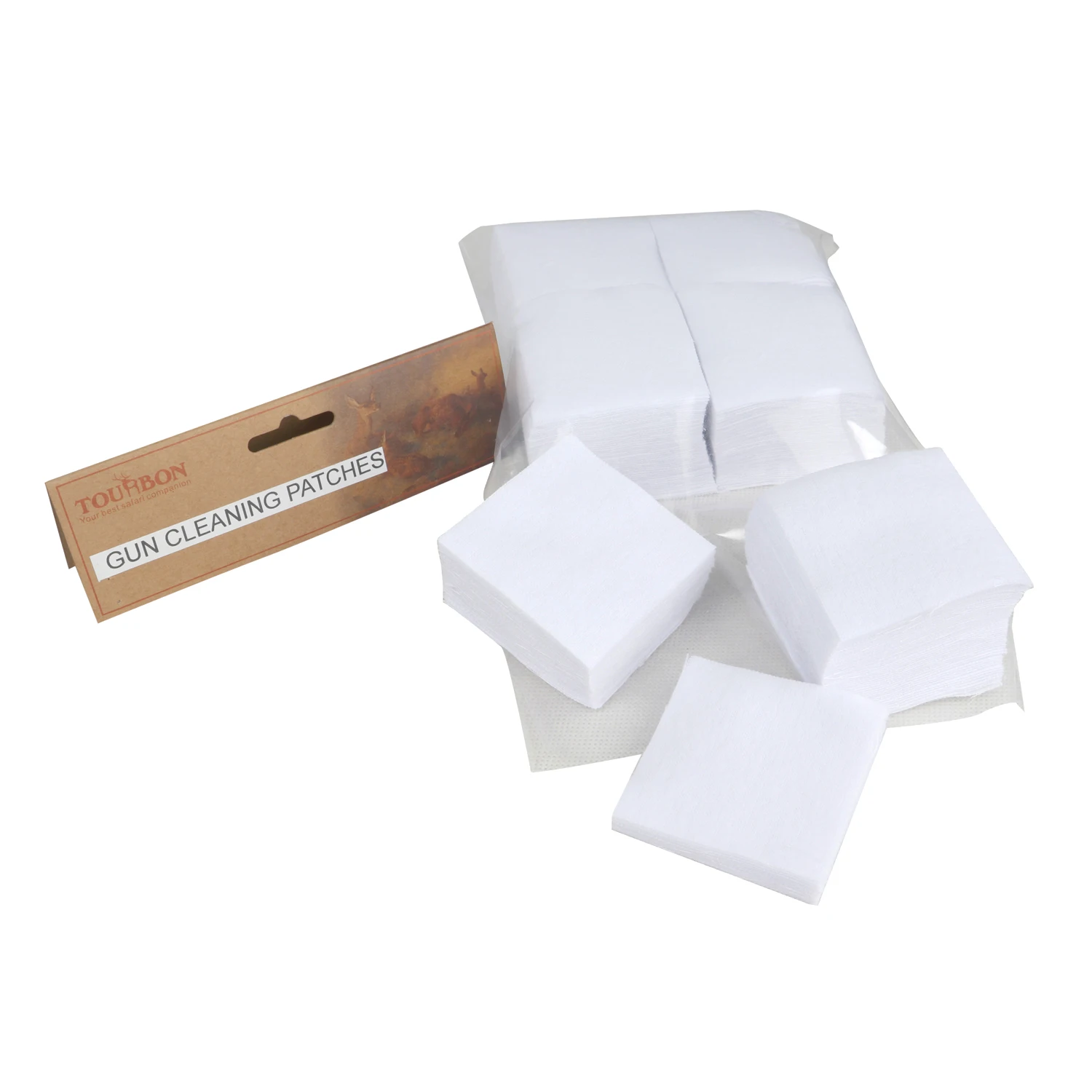 Tourbon-parches de algodón para limpieza de pistola y Rifle, kit de protección para calibre 38-.45, 2-300 "X 2-1/4", 1/4 unidades - imagen 2