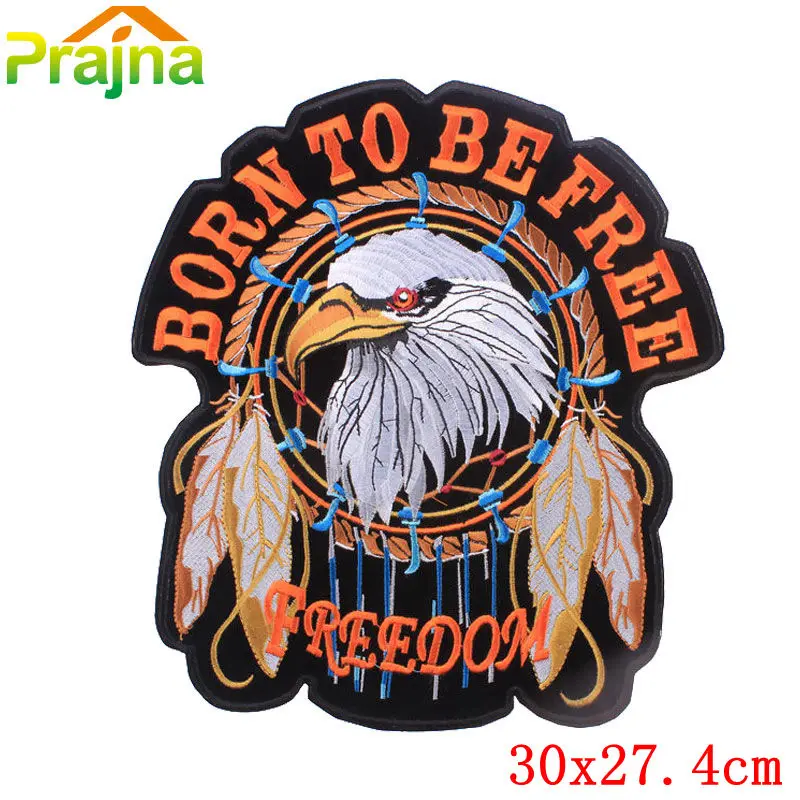 Parche bordado de águila grande para motocicleta, pegatinas para ropa, parches de motorista, Parche de rayas de Calavera, accesorios para chaqueta - imagen 2
