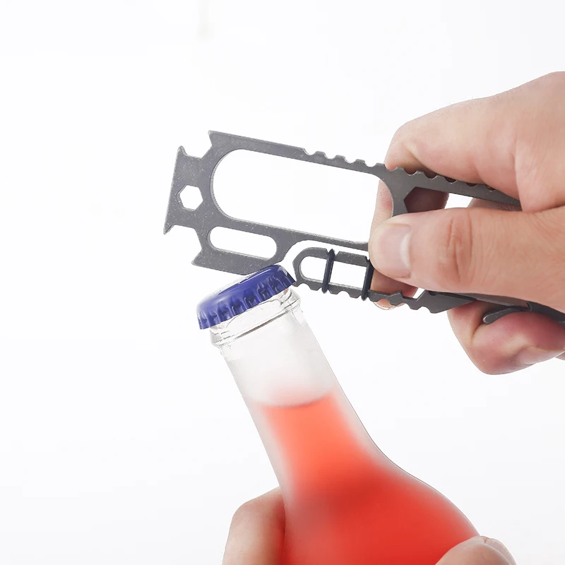 Herramienta de supervivencia de aleación de titanio EDC multifuncional para exteriores, abrebotellas, cortador de cuerda, destornillador - imagen 2