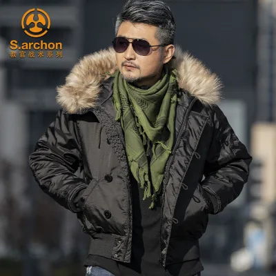 Chaqueta de plumas N2B para hombre, abrigo canadiense militar con capucha de piel, gabardina cálida de camuflaje, parka táctica del Ejército Coreano, Invierno - imagen 3