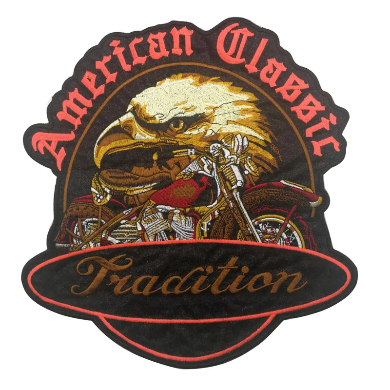 Parches grandes Extra bordados para ropa, insignias para montar en moto, modelo Águila, hechos a mano, novedad - imagen 3