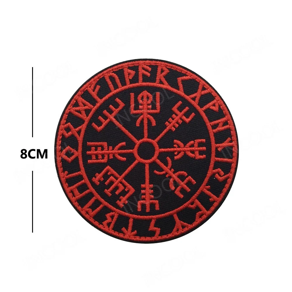 Parches bordados reflectantes vikingos en GOD WE TRUST, tela de Lobo, fabricante de parches bordados para mochila de ropa - imagen 4