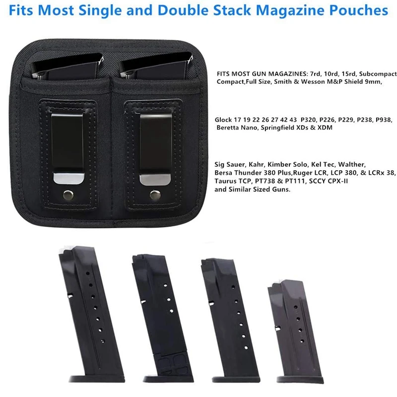 Bolsa táctica para revistas dentro de la cintura, bolsa oculta para transporte oculto, funda Mag de doble pila para G2C Makarov G17 - imagen 5