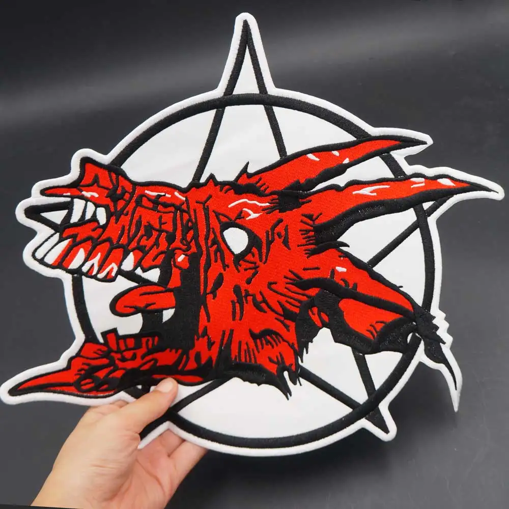 Six.six.six Valle de Sangre, parches de motociclista Punk bordados grandes, pegatinas para ropa, accesorios de ropa, insignia - imagen 3