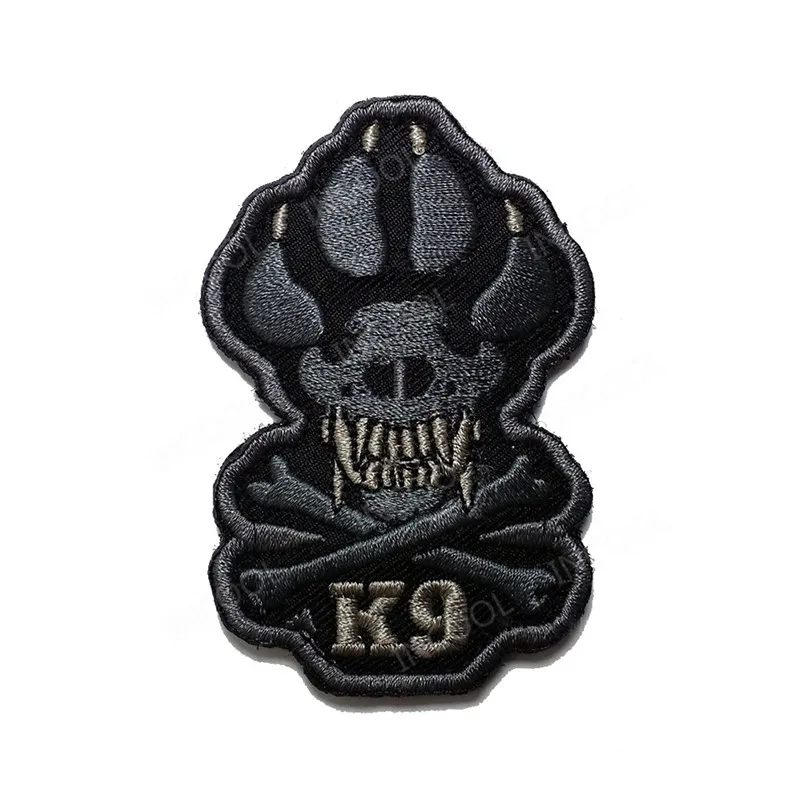 Parches bordados de línea fina naranja para perros K9, insignias bordadas de PVC para búsqueda y rescate, cierre de emblema militar - imagen 5