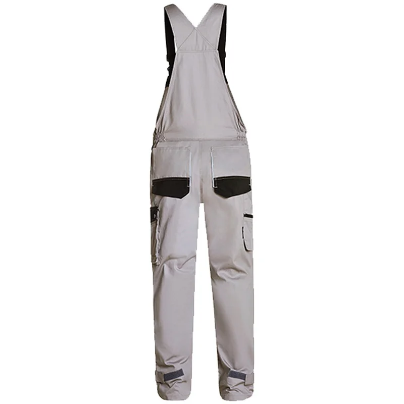 Babero de trabajo rodilleras generales trabajo 100% algodón artesano babero tirantes general mono Multi bolsillos uniformes de trabajo reparador - imagen 3