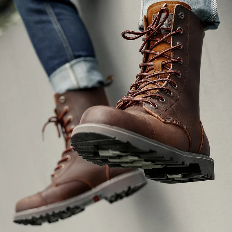 Zapatos de senderismo para hombre, botas de caza, zapatos tácticos, tobillo de combate en el desierto, zapatillas impermeables, zapatos altos de cuero para caminar en la nieve para mujer - imagen 3