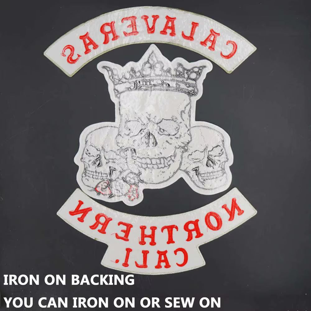 CALAVERAS-Bordado de CALAVERAS del norte de CALI, Parche de motorista, pegatinas para ropa, accesorios de ropa, insignia - imagen 4