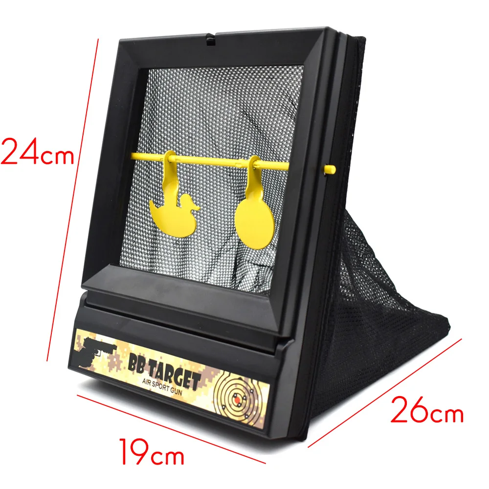 Alcance de tiro Airsoft de reinicio automático, trampa de pellets ABS BB'S con objetivo giratorio de Metal, trampa de pellets blandos de aire interior, tartas - imagen 3