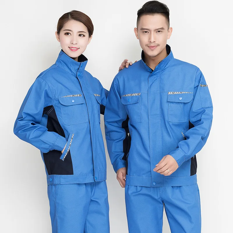Conjunto de ropa de trabajo para hombre y mujer, chaqueta antiincrustante + Pantalones, taller de reparación de máquinas, uniformes de trabajadores duraderos, primavera y otoño - imagen 5