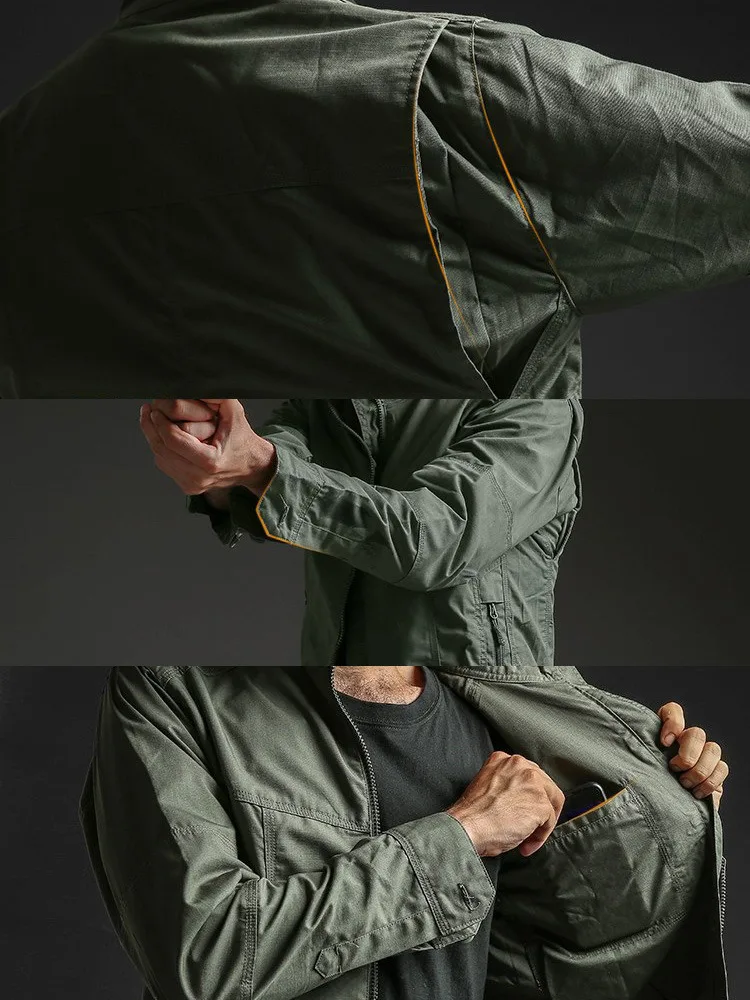 Mege-Chaqueta táctica militar para hombre, ropa de trabajo ligera con múltiples bolsillos, para exteriores, primavera y otoño - imagen 5