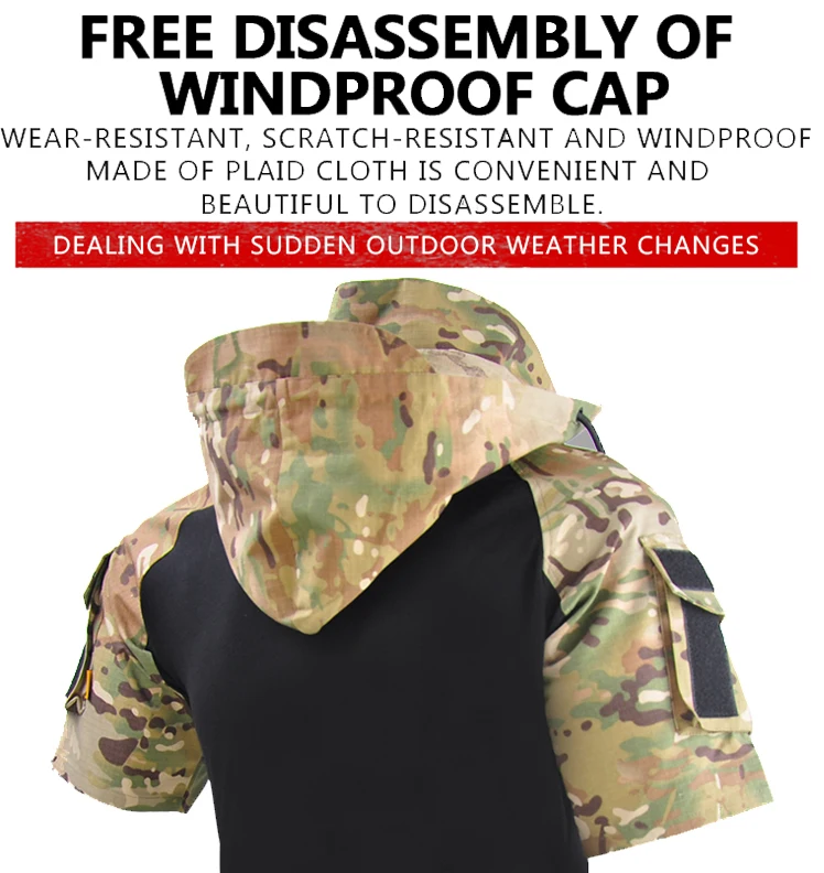 Uniforme militar de camuflaje para exteriores, traje táctico CS, conjuntos de entrenamiento de tiro, camisa + Pantalones con almohadillas para caza y montañero - imagen 5