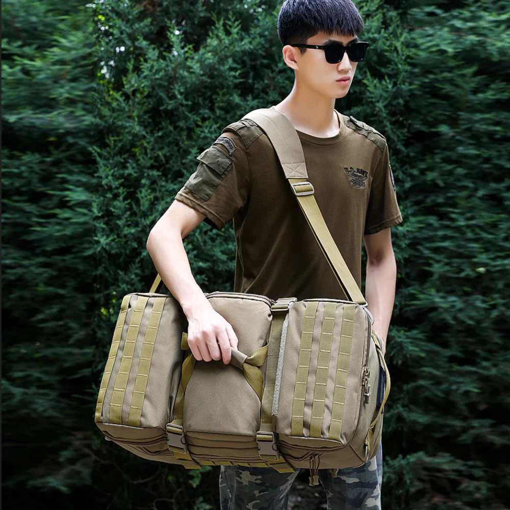 Mochila Táctica Militar Viaje Hombre Bolsa Deportiva Grande Nailon Capacidad 65L Ideal Acampar Senderismo Aire Libre X167A - imagen 4