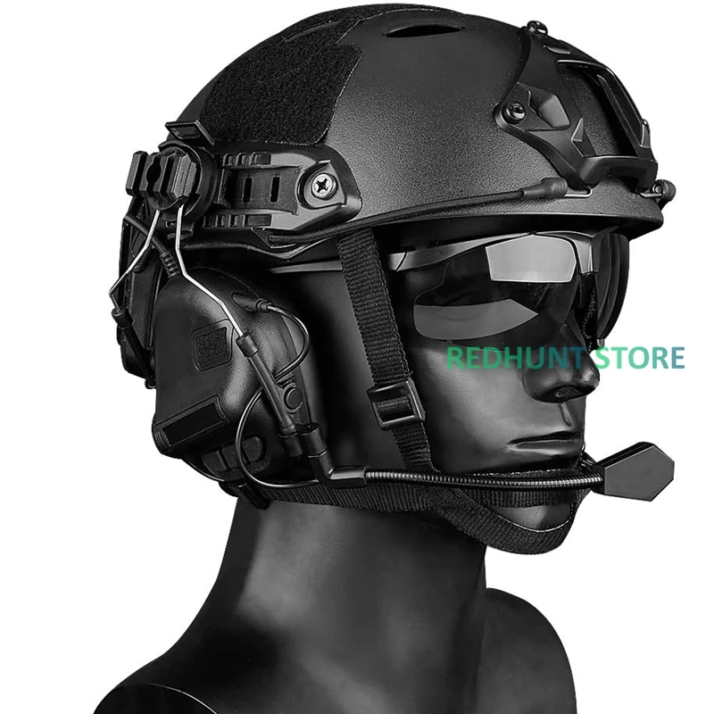 Auriculares tácticos para casco, intercomunicador de energía ilimitada de guerra, micrófono, comunicación, sin golpe ni función de reducción de ruido - imagen 3