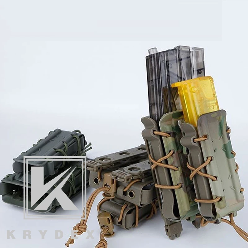 KRYDEX-Bolso táctico para disparar, bolsa MOLLE, soporte duro, 6 colores opcionales, para caza, Airsoft, 5,56, 7,62 - imagen 3