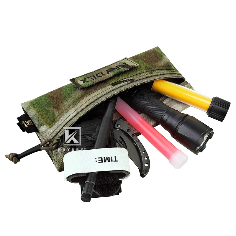 KRYDEX bolsa táctica para dulces con bucle y gancho, bolsillo con gancho con cremallera para Panel frontal de 4x8 pulgadas para portador de placa de aparejo de pecho listo MK3 MK4 - imagen 3