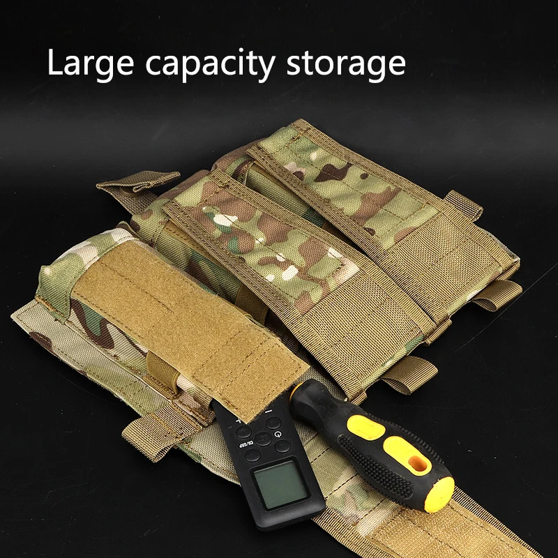 Chaleco táctico MOLLE Triple MOLLE, bolsa para revistas, nailon 1000D, caza, accesorios Airsoft, revista M4 5,56 - imagen 3