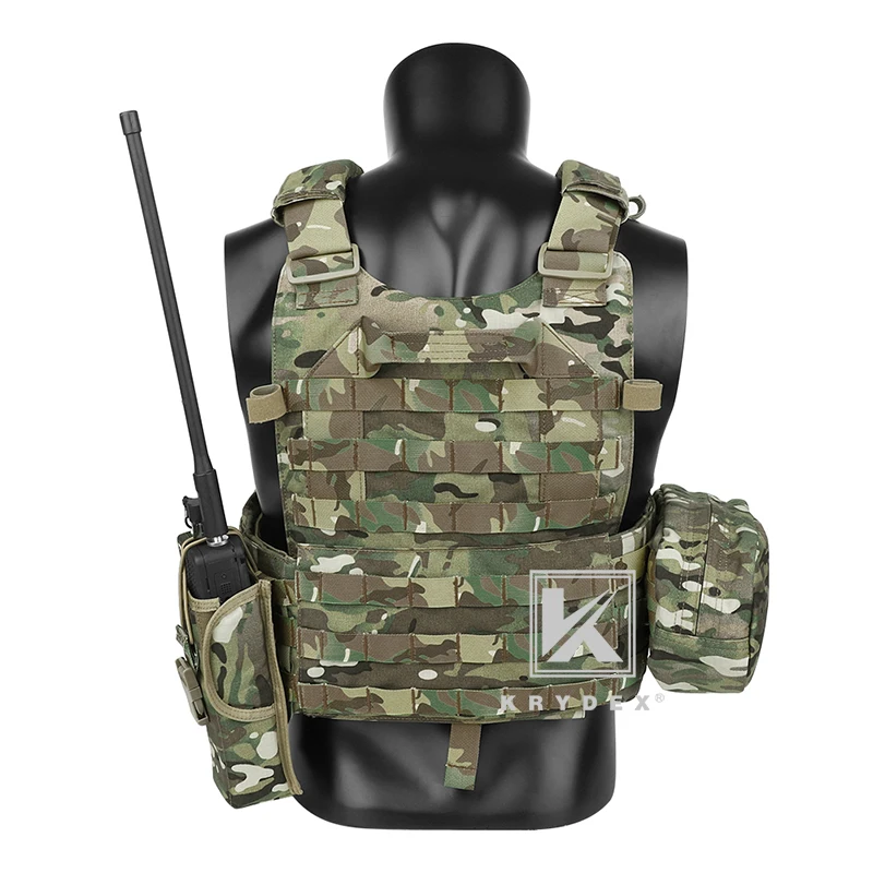KRYDEX-chaleco táctico Modular de LBT-6094A, Triple Mag/Radio/bolsa de descarga, portador de placa de batalla de caza Airsoft, MOLLE, Camo MC - imagen 2