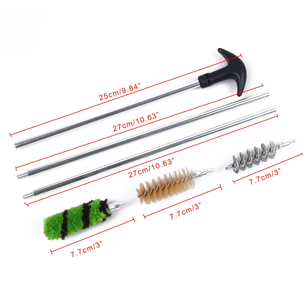 Kit de limpieza de aluminio para pistola de calibre 16 GA, cepillo de varilla, herramienta de limpieza de Rifle de caza, 6 piezas por juego - imagen 5
