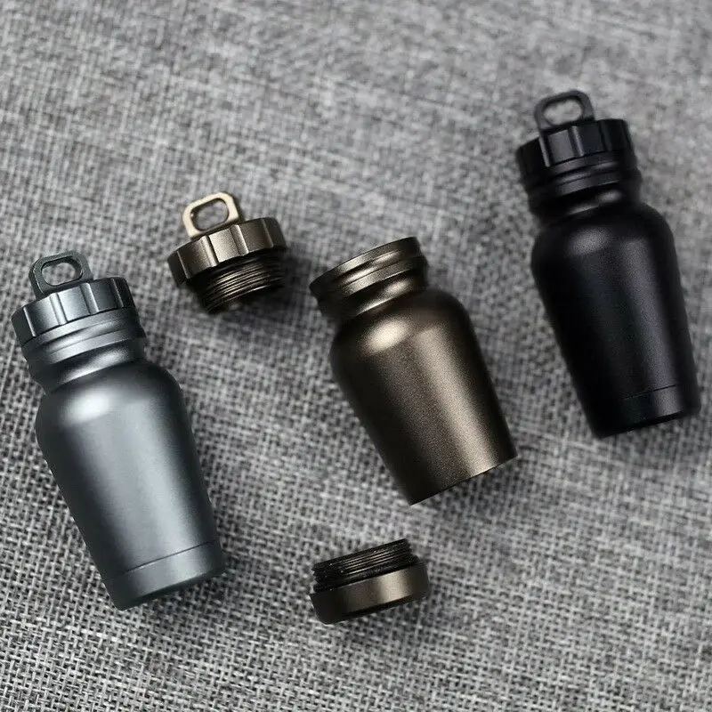 Botella del contenedor de la caja de la caja del partido de la pastilla de la supervivencia al aire libre impermeable de la aleación de aluminio - imagen 3