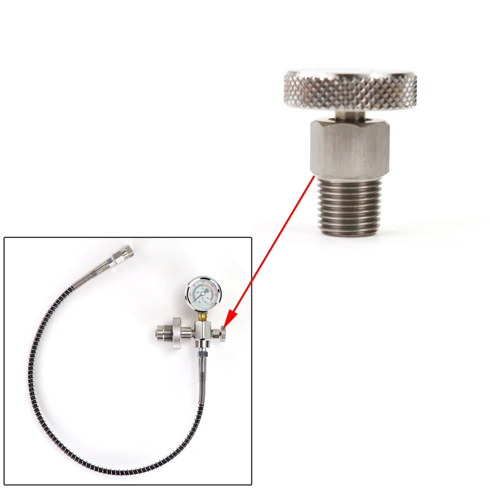 Piezas de reparación para cilindros de buceo, adaptador de carga de llenado de estación de conexión DIN G5/8, ruedas de mano/manómetro/manguera/válvula de purga, nuevas - imagen 3