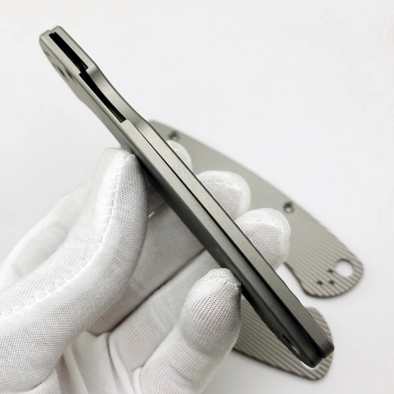 Parche de mango de hoja de aleación de titanio Para cuchillo C81, aleación de titanio Para 2 parches, accesorios de bricolaje, 1 par - imagen 4