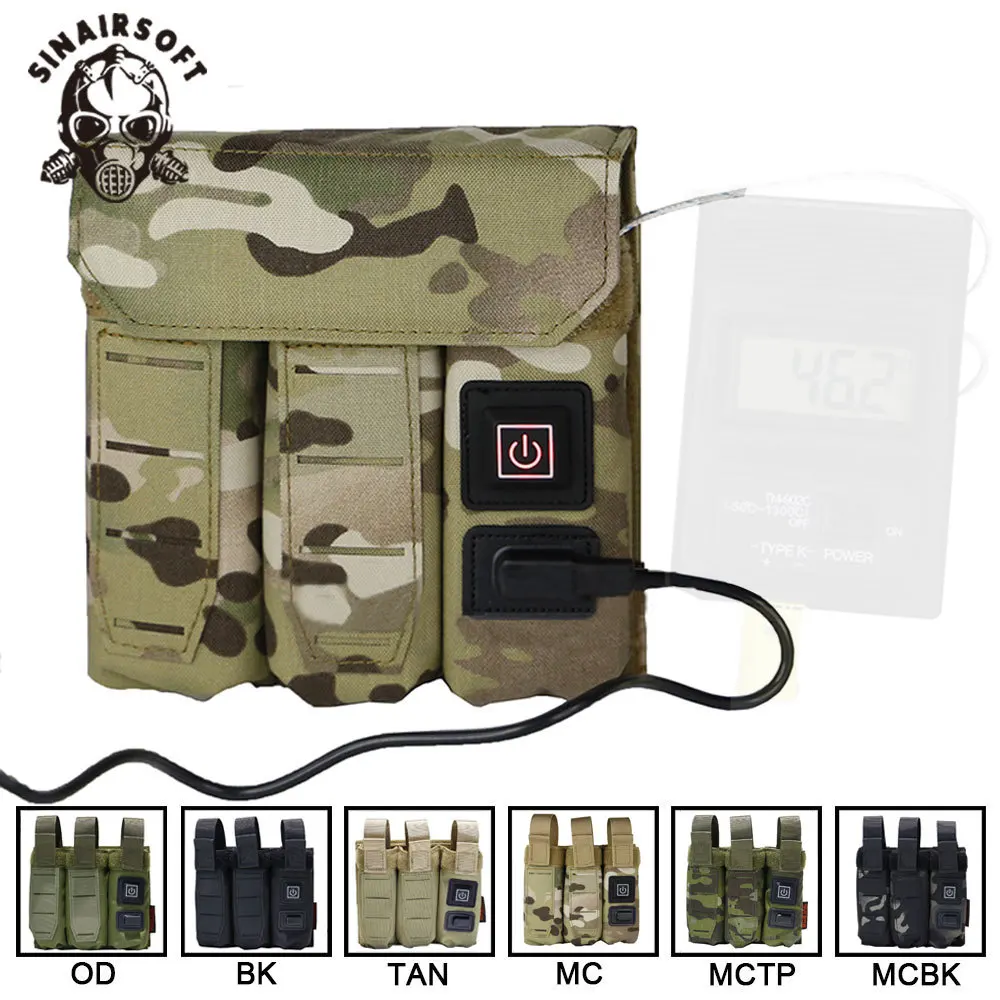 SINAIRSOFT-funda con función de calentador para revistas, accesorios de caza, pistola, potencia USB, temperatura ajustable, 9mm