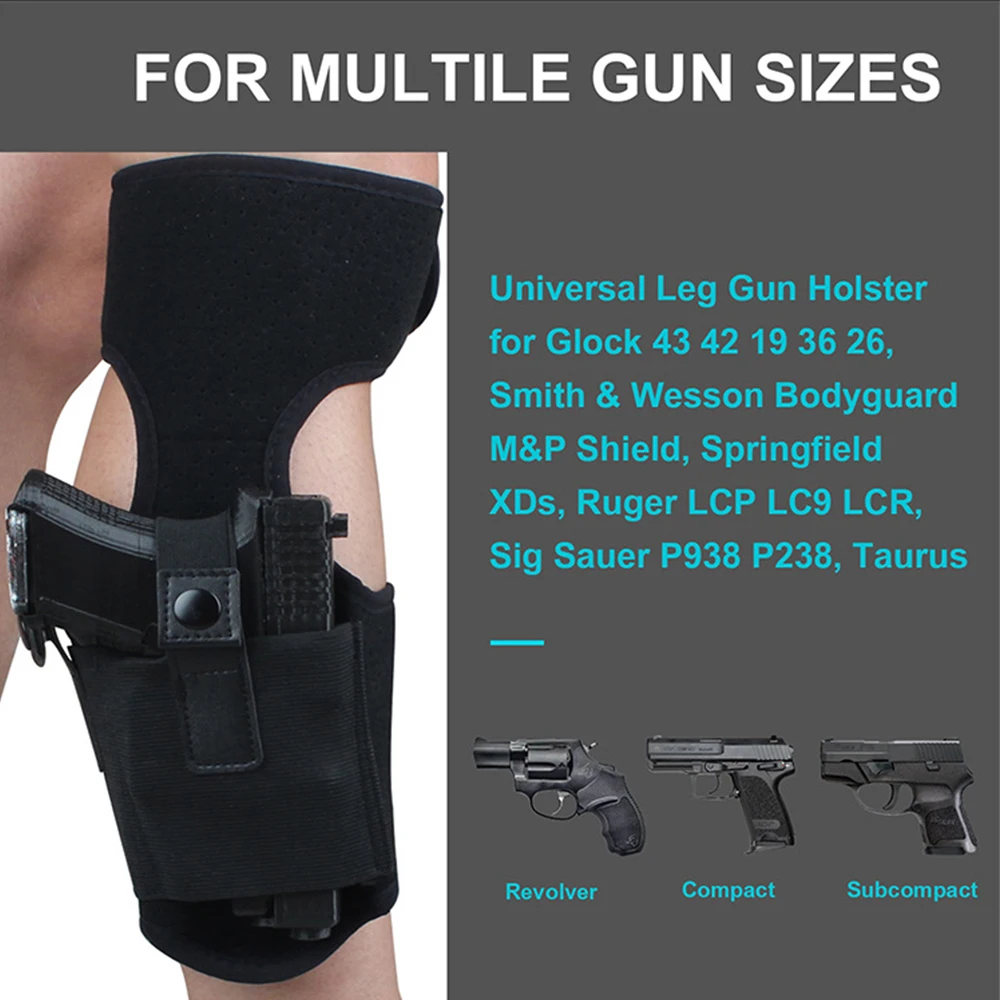 Funda Universal para pistola de pierna, accesorio para Glock 19 26 36,Smith & Wesson M & P Shield, Springfield XDS,Ruger LC9 LCR,Sig Sauer P938 P238,Taurus - imagen 5