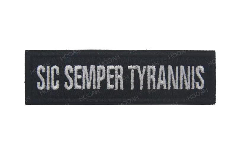 Parche bordado de hookah Semper Fidelis, SIC SEMPER TYRANNIS, insignia táctica militar, apliques de brazalete de gancho y bucle - imagen 3