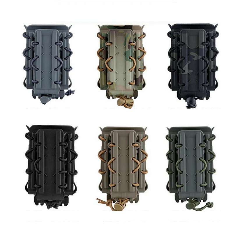 Bolsa táctica de doble cargador para Airsoft, bolsa para pistola, Rifle, Molle, para caza, nailon, TPU, cuerda elástica táctica - imagen 2