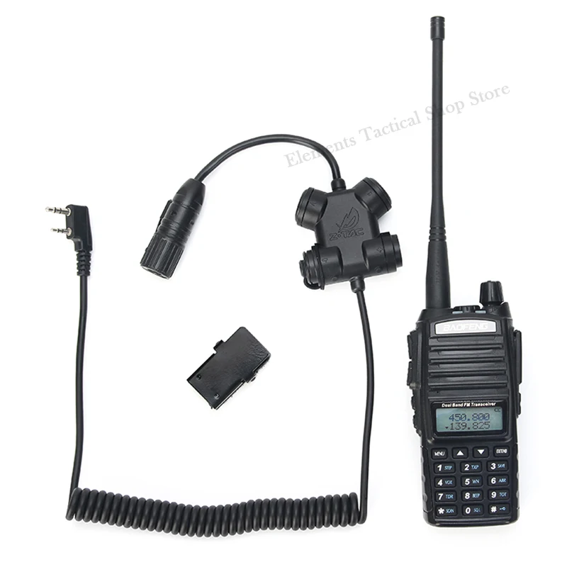 Auriculares tácticos duales Ptt para Z-TAC, cascos militares para Airsoft, caza y tiro, compatibles con Baofeng UV-82 PTT, accesorios Molle - imagen 5