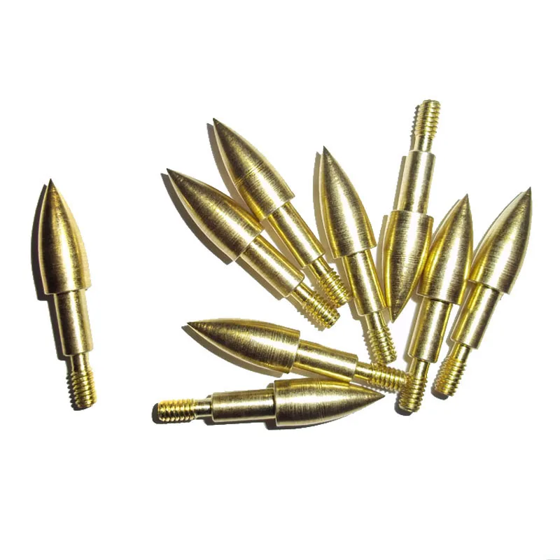 Linkboy-Accesorios de tiro con arco, eje de inserción de flecha de cobre + arco dorado, punto objetivo de tiro con arco de 75/100gr, cabeza de flecha para caza, 12 Uds. - imagen 4