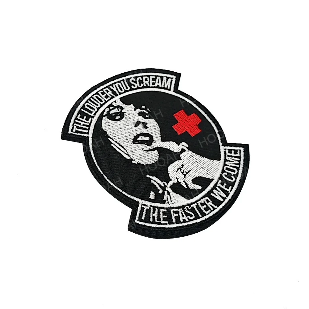 The Higher You Scream The Faster We Come parches bordados chica Sexy enfermera parches militares tácticos apliques de emblema de combate - imagen 4