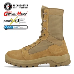 ROCKROOSTER-zapatos de senderismo para hombre, botas de caza impermeables, botas tácticas de combate para el desierto, zapatillas de deporte de cuero de vaca para trekking