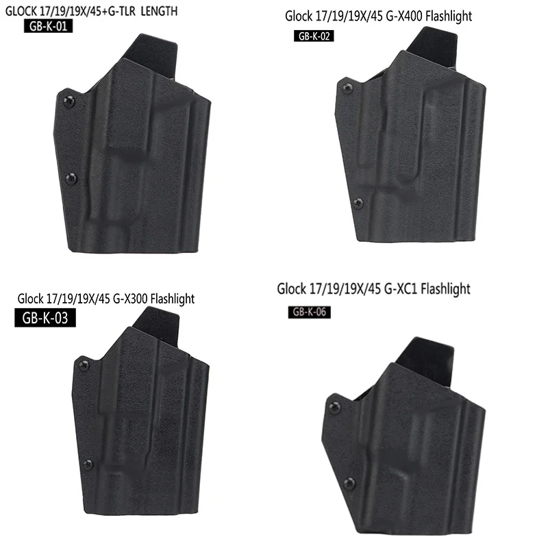 Pistolera táctica IWB Kydex para Glock 17/19/19X/45, funda para pistola TLR-1/X300/X400, funda para linterna, pretina de transporte oculta - imagen 3