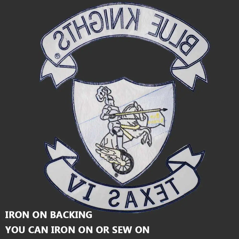 Blue Knights Texas Iv Bulldog MC gran bordado Punk Biker parche adhesivo para ropa sombrero bolsas hierro en el respaldo - imagen 4