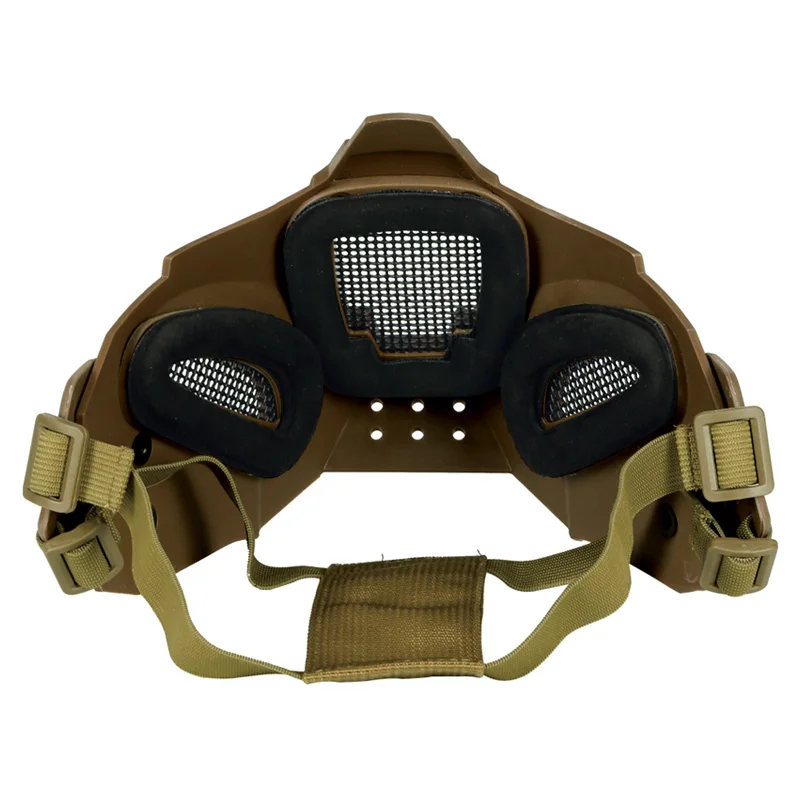 Airsoft-mascarilla táctica para Paintball, Máscara protectora de media cara, malla de acero y Metal, equipo CS Wargame, caza - imagen 4