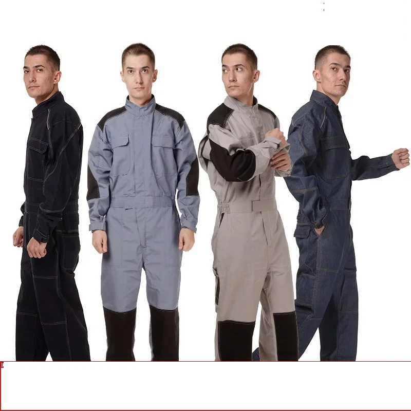 Mono de algodón 100% resistente al desgaste para hombre, mono Siamés antiestático, a prueba de polvo, mono mecánico para reparación de automóviles - imagen 4