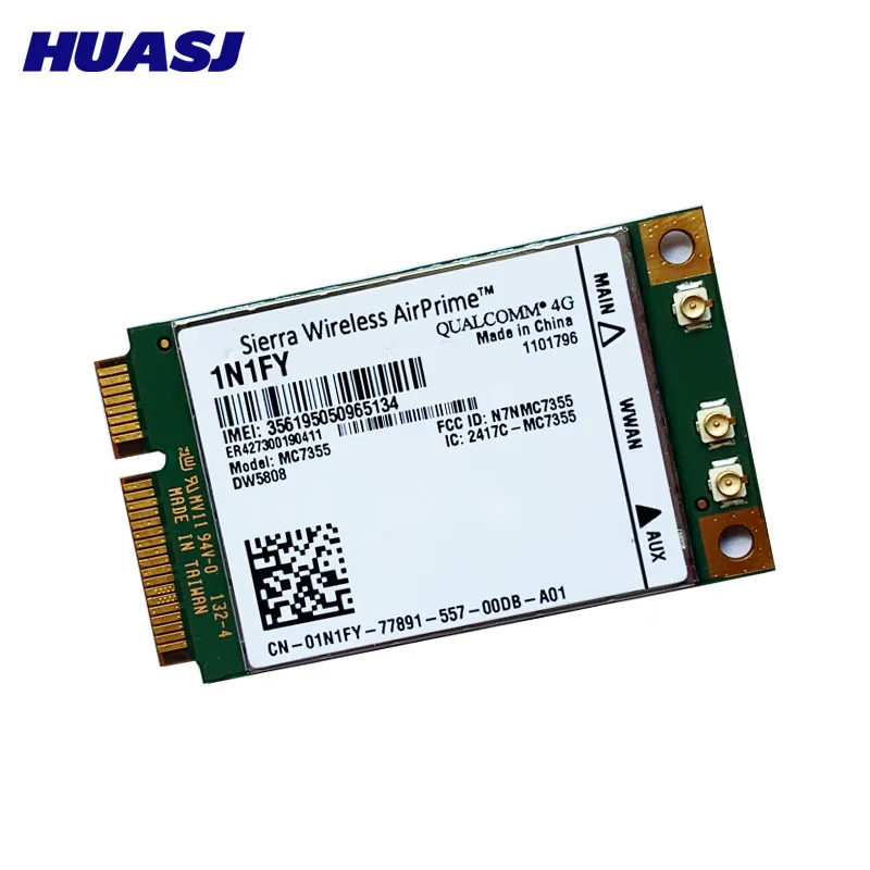 Huasj-Airprime MC7355 PCI-E LTE/HSPA + GPS + tarjeta de 100Mbps 1N1FY DW5808 Sierra, módulo 4G para Dell 1900/2100/850/700 (B17)/700 - imagen 3