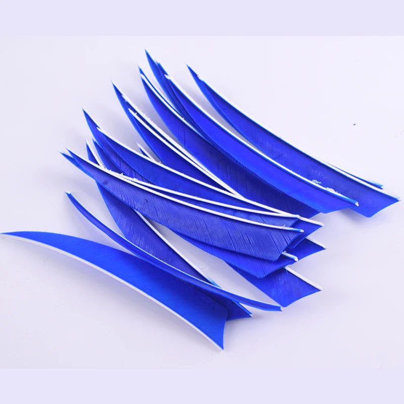 50 Uds. Taza de plumas de pavo de 4 pulgadas, Fletches de tiro con arco, plumas de flecha, accesorios de flecha de caza para flecha DIY - imagen 5