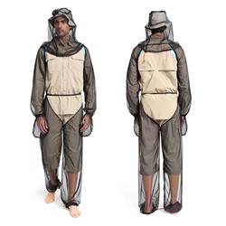 Traje antimosquitos para exteriores, pesca nocturna a través de la jungla, Mangas de pantalones de malla antipicaduras de insectos, tocados