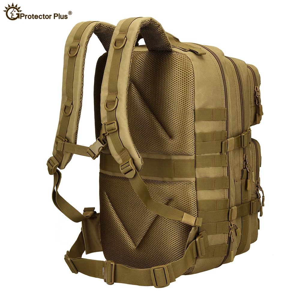 Mochila de camping táctica de gran capacidad para hombres, Camuflaje, viajes, pesca, bicicleta, mochilas de senderismo al aire libre, 45L - imagen 3