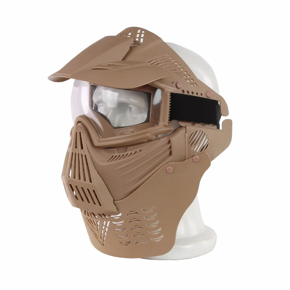 Máscara de cara completa táctica CS Samurai, casco, gafas de cuello, militar, caza al aire libre, Airsoft, Paintball, protección de tiro - imagen 2