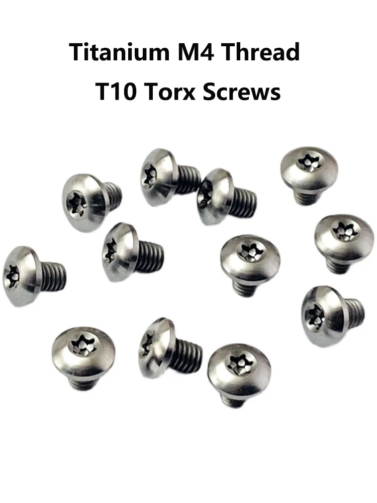 Juego de 12 unids/set de cuchillo plegable de aleación de titanio, M4, T10, tornillos Torx de cabeza media redonda, rosca M4, bricolaje, accesorios de reparación de uñas Revit - imagen 4