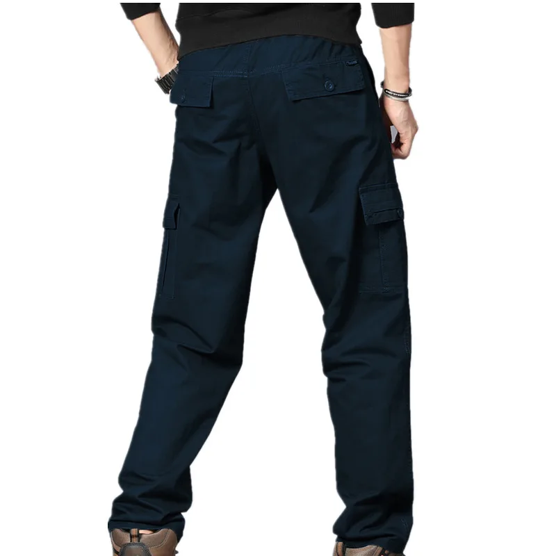 Pantalones Cargo con múltiples bolsillos para hombre, ropa de algodón transpirable, resistente al desgaste, holgada y recta, para deportes al aire libre y senderismo, talla grande 5XL - imagen 4