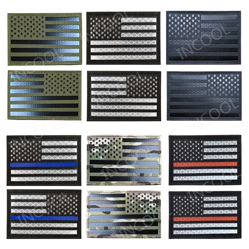 Parches reflectantes bordados americanos, parches bordados de goma de PVC para ropa y mochila - imagen 2