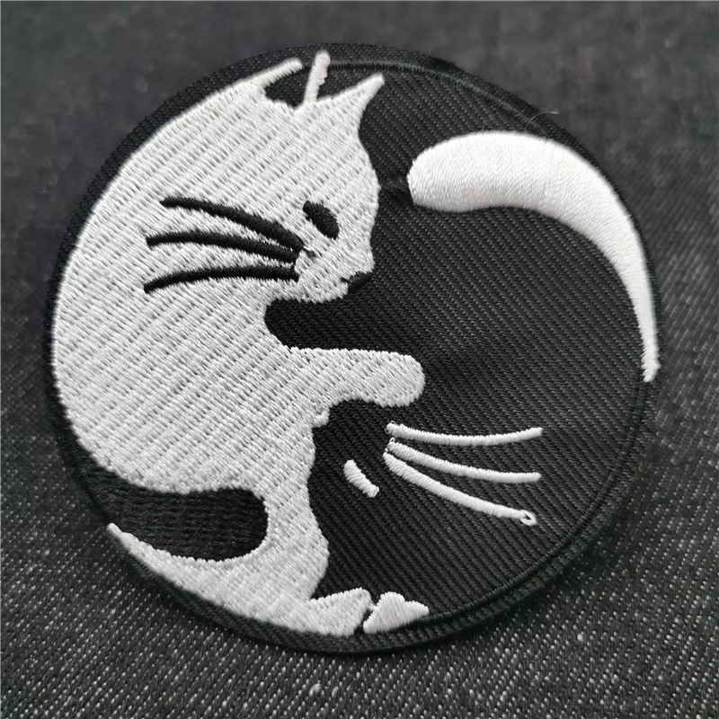 Parche bordado pentagrama negro blanco para ropa táctica militar - imagen 2