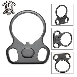 Adaptador de eslinga de placa final de Rifle táctico, montaje de eslinga de un solo punto ambidiestro de doble bucle para accesorios de pistola de caza AR-15 M4